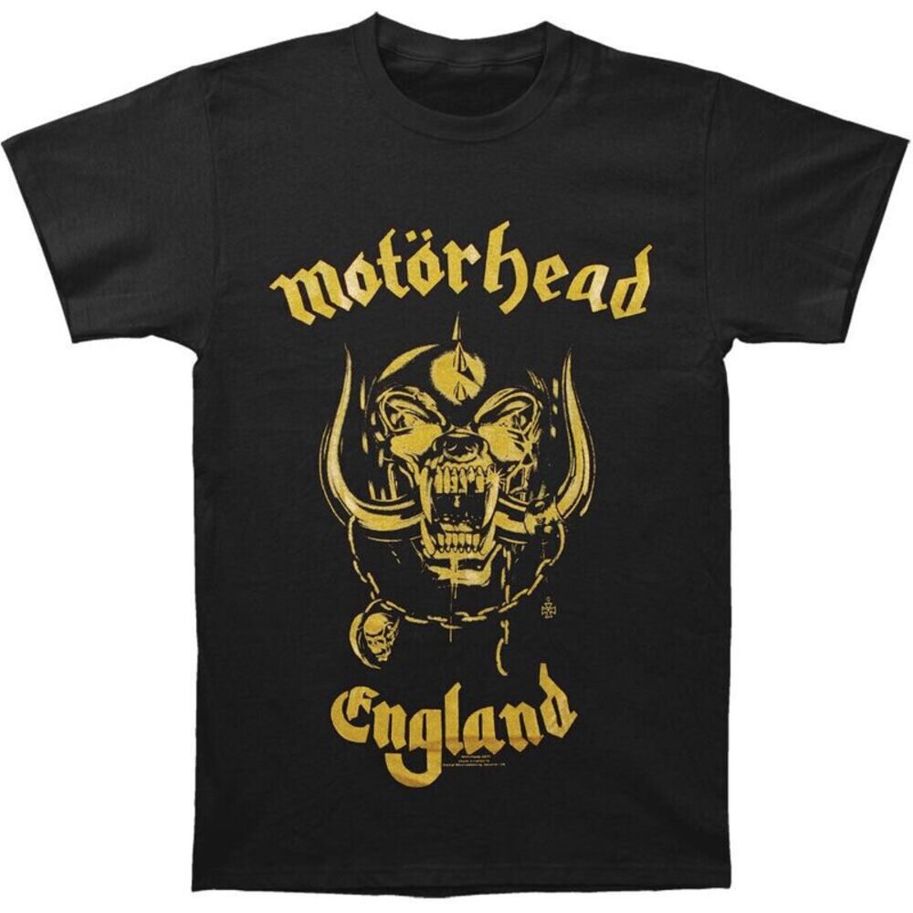 Motorhead Unisex Adult England Classic Gold T-Shirt / Black